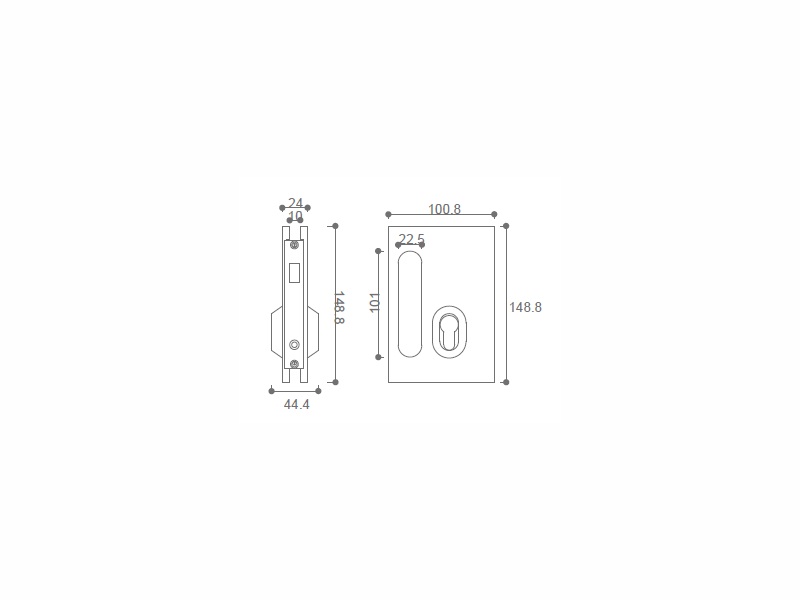 Single fan glass sliding door lock