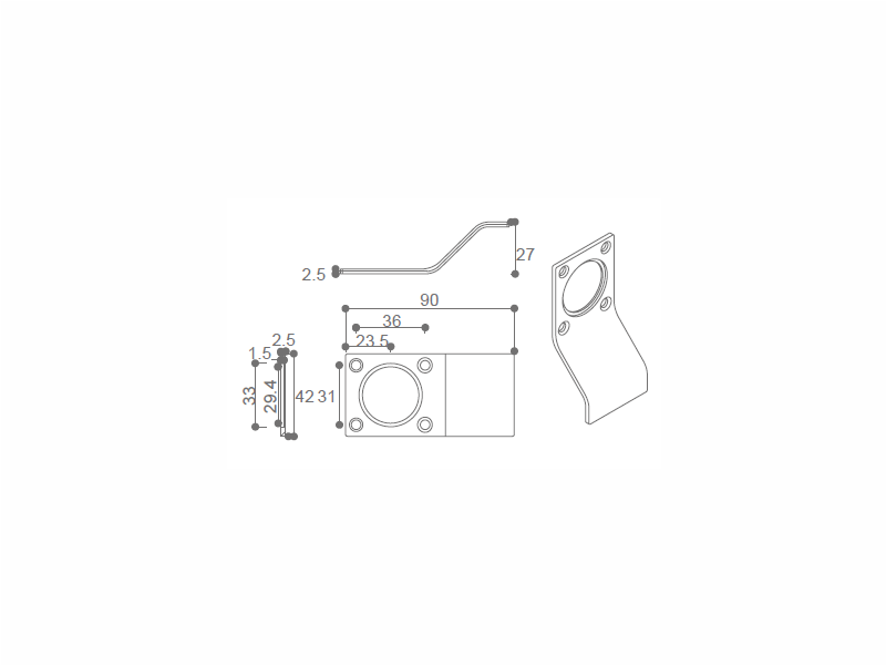 Pull Handle Rose For ANSI Cylinder