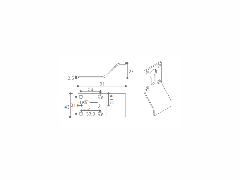 Pull Handle Rose For Euro Profile Cylinder