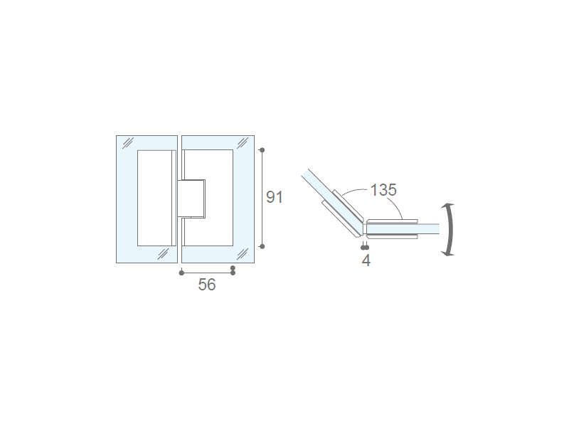 135° Shower Door Hinge(G-G)