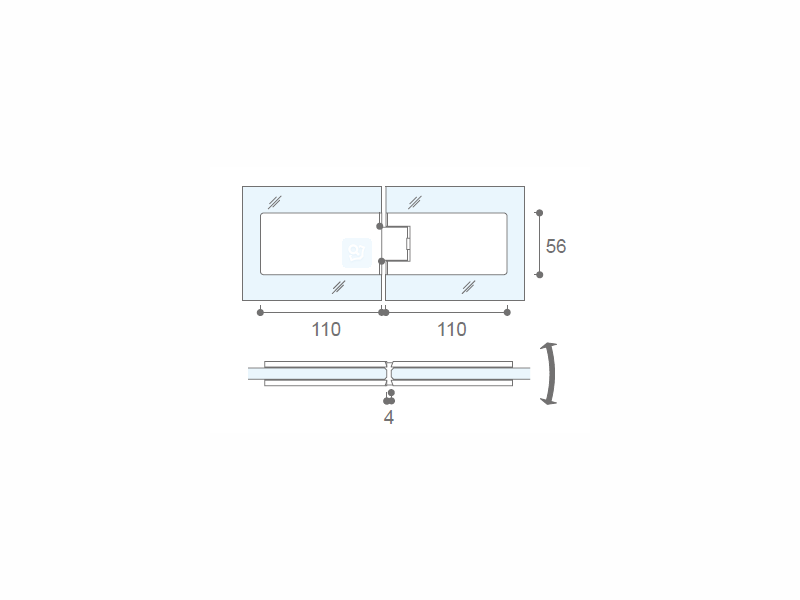 180° Shower Door Hinge(G-G)