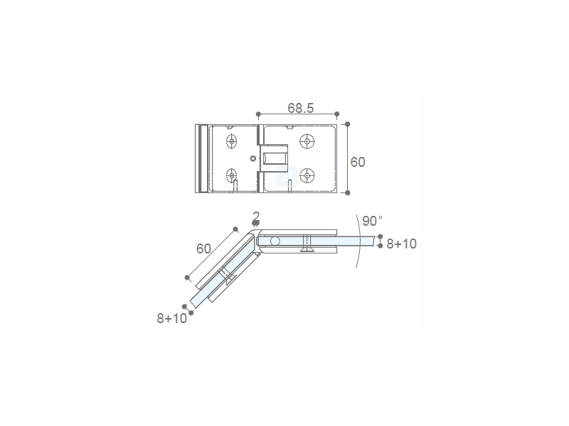 135° Shower Door Hinge(G-G)