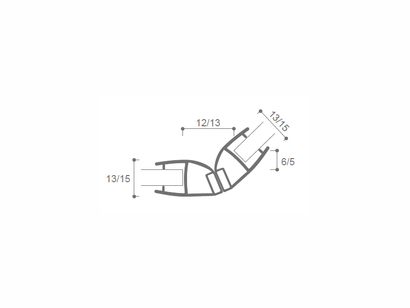 135° Magnetic Glass Door Seal