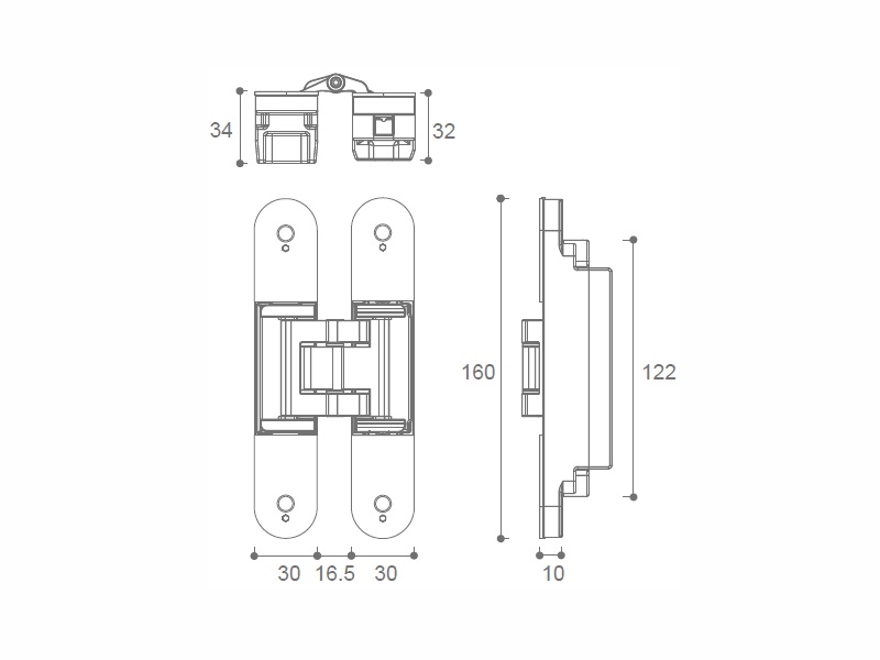 3D Concealed Mortise Hinge